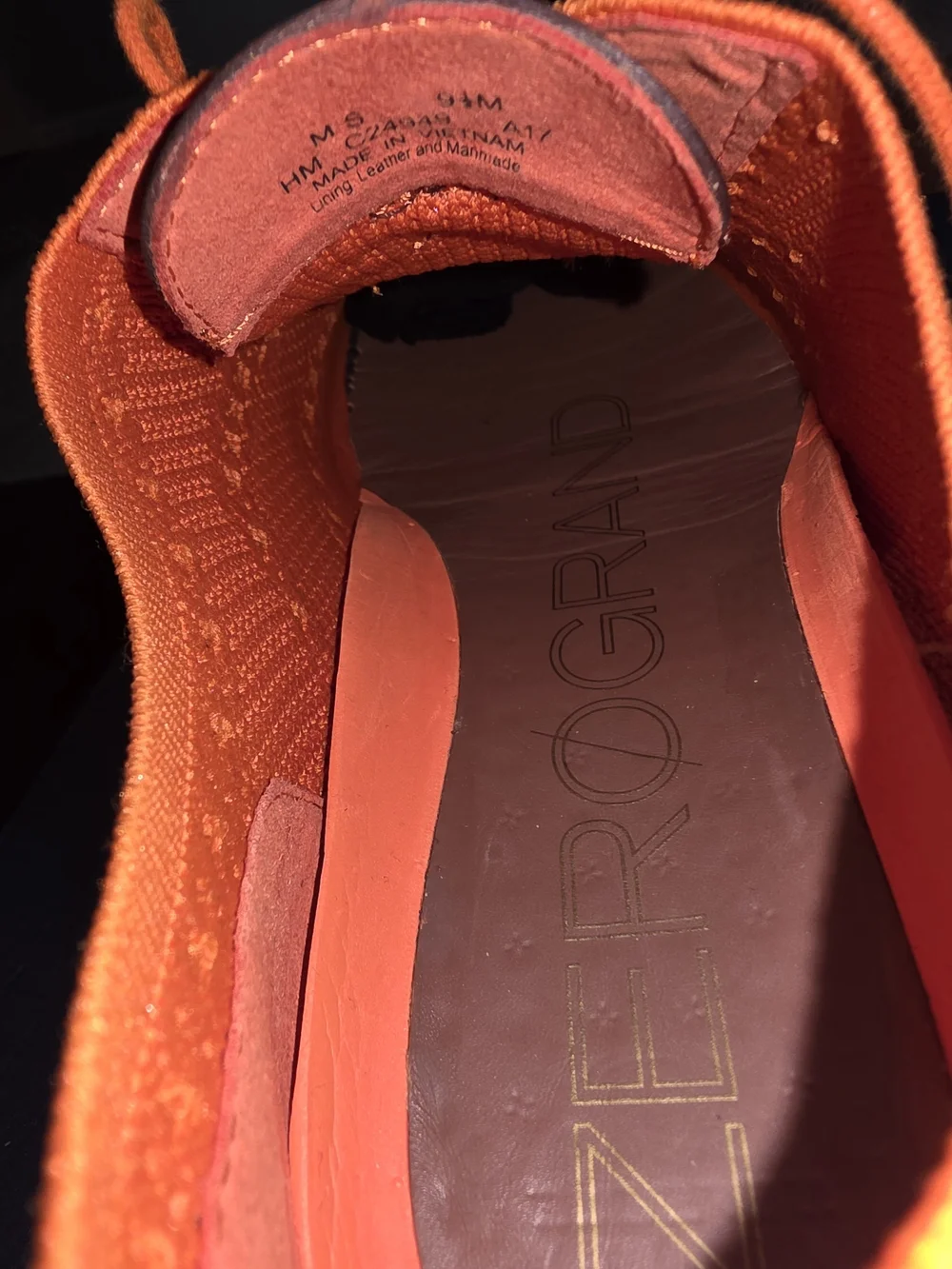 Men's Cole Haan Zerogrand Stretchlite Oxford - Orange Size 9.5M
